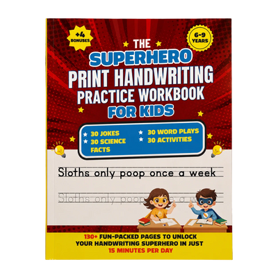 Superhero Handwriting Workbook for Kids Ages 6–9
