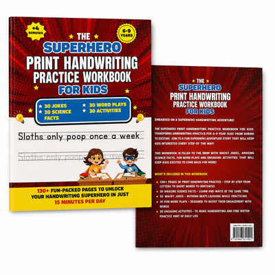 Superhero Handwriting Workbook for Kids Ages 6–9